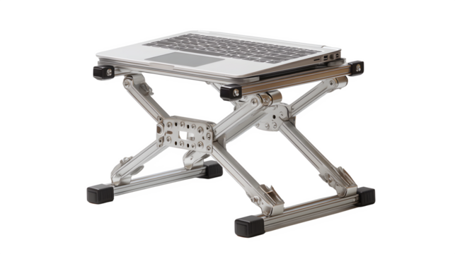 Modern laptop stand with adjustable ergonomic design elevates your workspace for ultimate comfort and productivity.