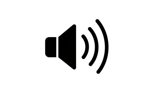 Black Sound Icon with Loud Speaker and Waves.