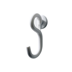 White plastic S-shaped hook