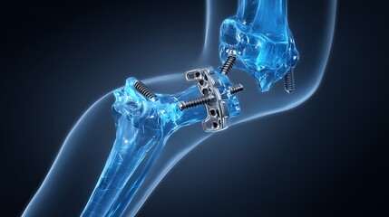 Elbow fracture surgery animation medical illustration bone repair orthopedic implant screw plate joint recovery