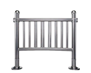 Top-Down Flat Lay of Metal Security Barrier, Transparent Background