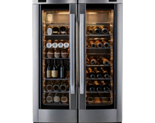Front View of Modern Wine Fridge Cooler, Isolated PNG”