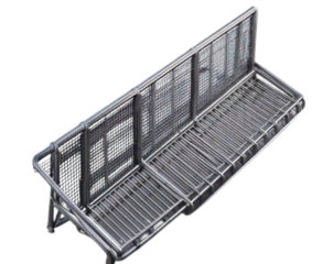 Front View of Metal Crowd Control Barrier, Isolated PNG
