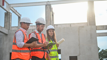 Three engineers are planning a building addition and come together to share their ideas