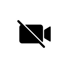 Video camera off icon. Disable webcam symbol