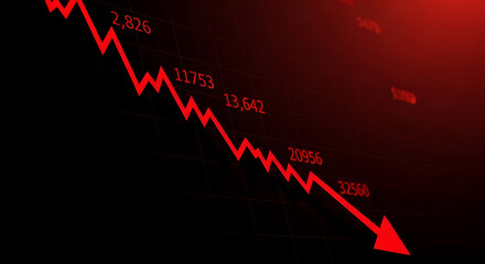 Stock Market Crash: Downward Trend Indicating Financial Decline Amidst Panic and Volatility in Investment Sector