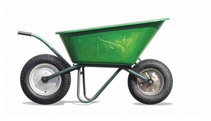 wheel barrow isolated on white
