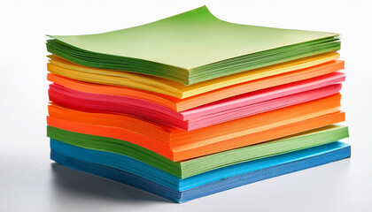 Stacked Colorful Sticky Notes With Curled Edges On Transparent Background Isolated Vivid Paper Strips Vertical Arrangement