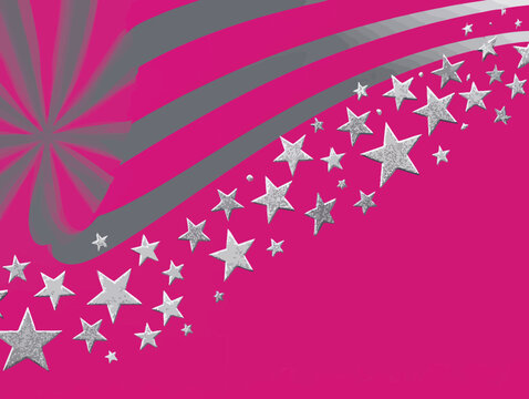 Stelle argentate su sfondo rosa e grigio