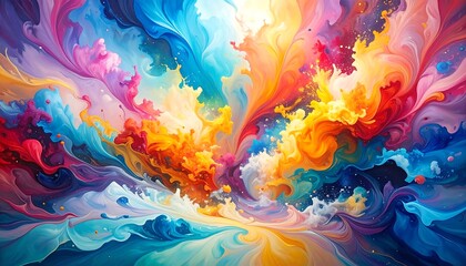 Abstract Colorful Fluid Art