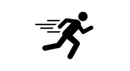 Dynamic running figure icon symbolizing speed, action, and forward momentum for creative projects