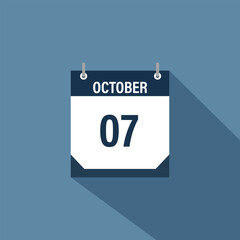 7 October calendar vector illustrations