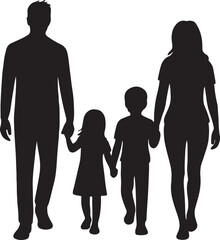 Parent and Child Holding Hands Silhouette – Family Bond Vector