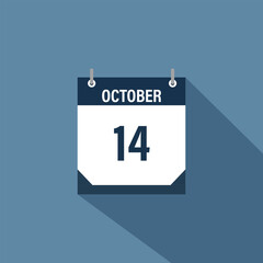 14 October calendar vector illustrations