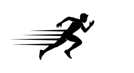 Obraz premium Dynamic runner sprinting with speed lines, symbol of fitness, competition, and achievement