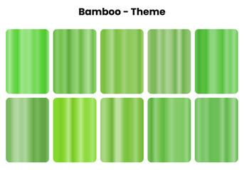 Fresh bamboo gradients with zen simplicity, Green shoot colors for minimalist designs, Oriental serenity meets natural growth