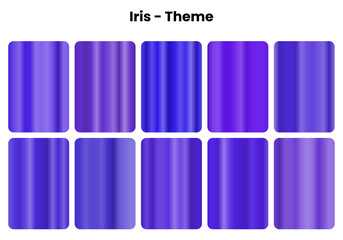 Elegant iris gradients with royal sophistication, Blue-purple flower tones for luxury branding, Botanical nobility meets refined beauty