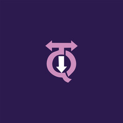 QT Letter logo design vector