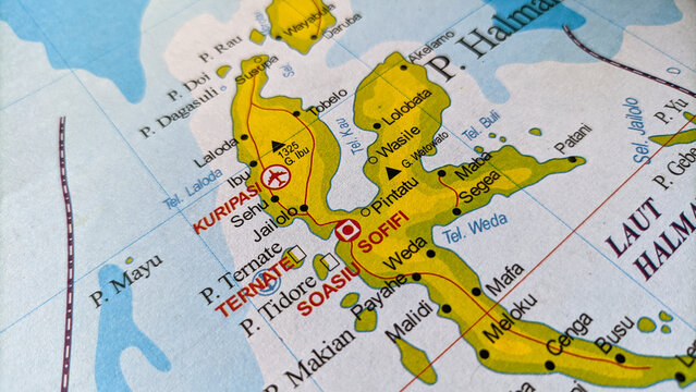 Map of Ternate City or Map of Halmahera Island.