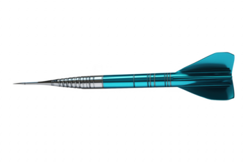 Isolated teal dart with metallic accents against transparent background for sports and target concepts