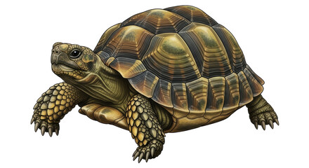 Isolated Tortoise Detailed Illustration, Desert Reptile, Vintage Design, Woodland Graphic