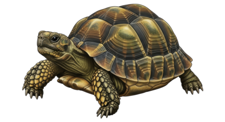 Isolated Tortoise Detailed Illustration, Desert Reptile, Vintage Design, Woodland Graphic