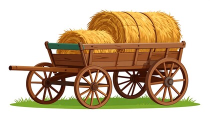Hay cart on grass