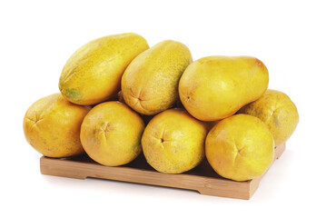 Fresh Yellow Papayas on Wooden Board - Tropical Fruit Ready for Healthy Diet