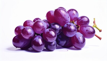 grapes on white