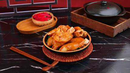 Braised Pork Knuckle with Secret Sauce - Traditional Asian Cuisine Gold Medal Dish