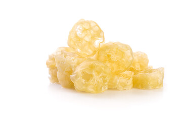 Fresh lotus root slices with natural holes on white background for Asian cooking and healthy food preparation