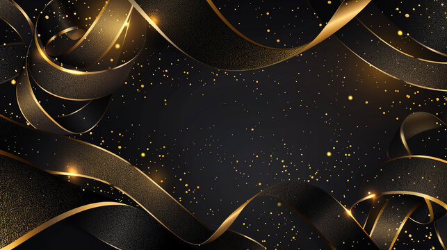 黒と金の豪華な記念日の背景
