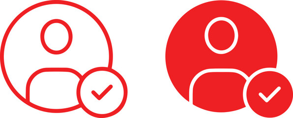 user, avatar, profile, check, approve, accept, select, choose, tick, mark  user portrait,flat design, icon style, simple geometric shapes, minimalist, flat design © Icon Design 