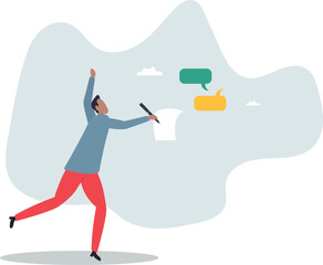 Note taking or minutes of meeting, conclusion or summary, education lecture or write important information .about a man and his life.