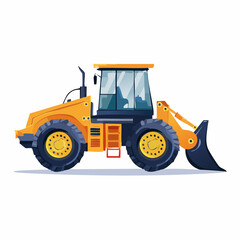 Fototapeta premium bulldozer excavator isolated on white