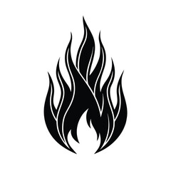 fire flames silhouette vector on white background 