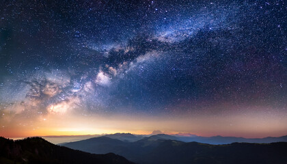 Fototapeta premium Night Sky With Stars And Milky Way Space Background