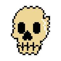 Obraz premium Pixel Art Creepy Human Skull