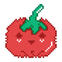 Pixel Art Cute Tomato Face