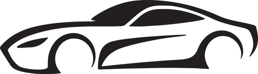 Sports Car Silhouette Vector Illustration Modern Minimalist Design