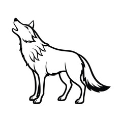 howling wolf icon illustration howling wolf 