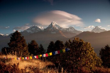 Sonnenaufgang an der Annapurna gesehen vom Poon Hill 