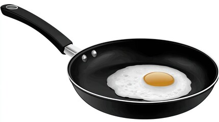 Fried egg in frying pan