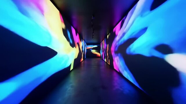 Colorful tunnel projection