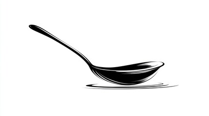 Stylish black spoon illustration