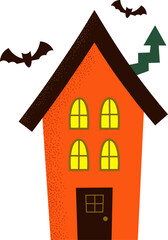 Haunted House Halloween Vector Illustration