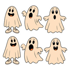 Halloween Funny and Spooky Ghost Illustrations