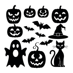 Halloween Silhouettes Vector Halloween Characters and Elements