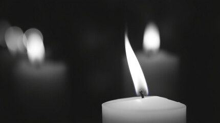 candle on black background