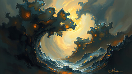 abstract grunge background with clouds